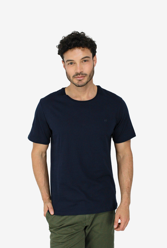 Camiseta Básica Azul Para Hombre TSB01