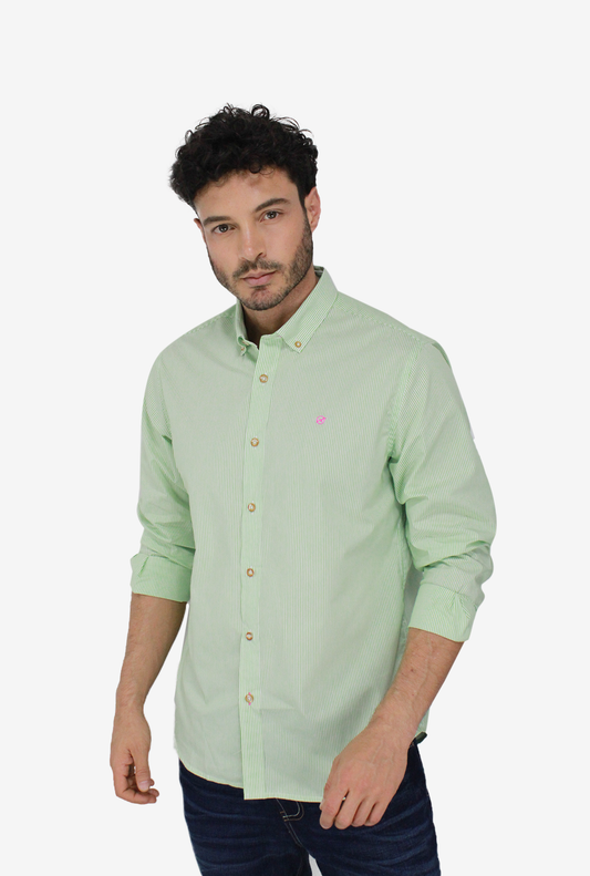 Camisa Manga Larga Verde Para Hombre DMCMLOUT36